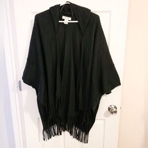 Nine West Black Acrylic Poncho - One Size